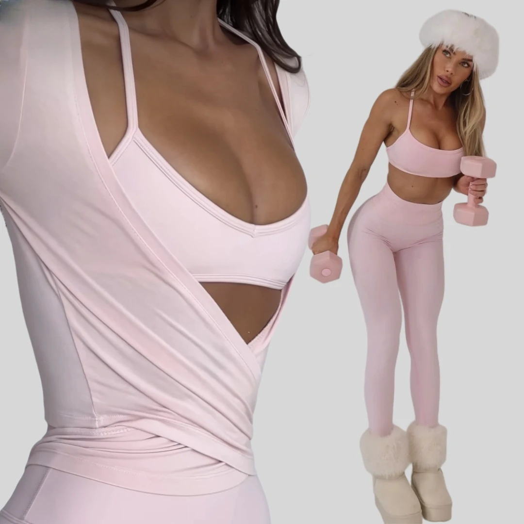 CS Ladies Pilates Clothing Set Ballet Top Sportswear Yoga Bra Tummy Control Workout Leggings Women Fitness Wear