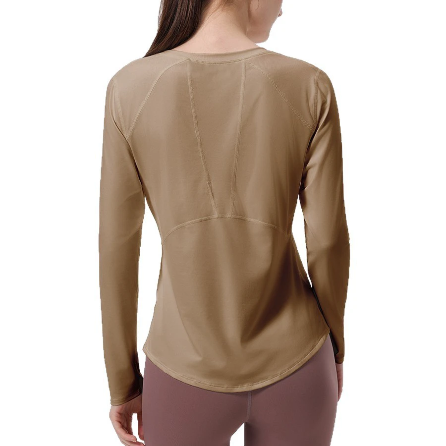 Women's Naked Feeling Tight Four-Needle Six-Line Breathable Yoga Clothes Long Sleeve Professional Sports Top