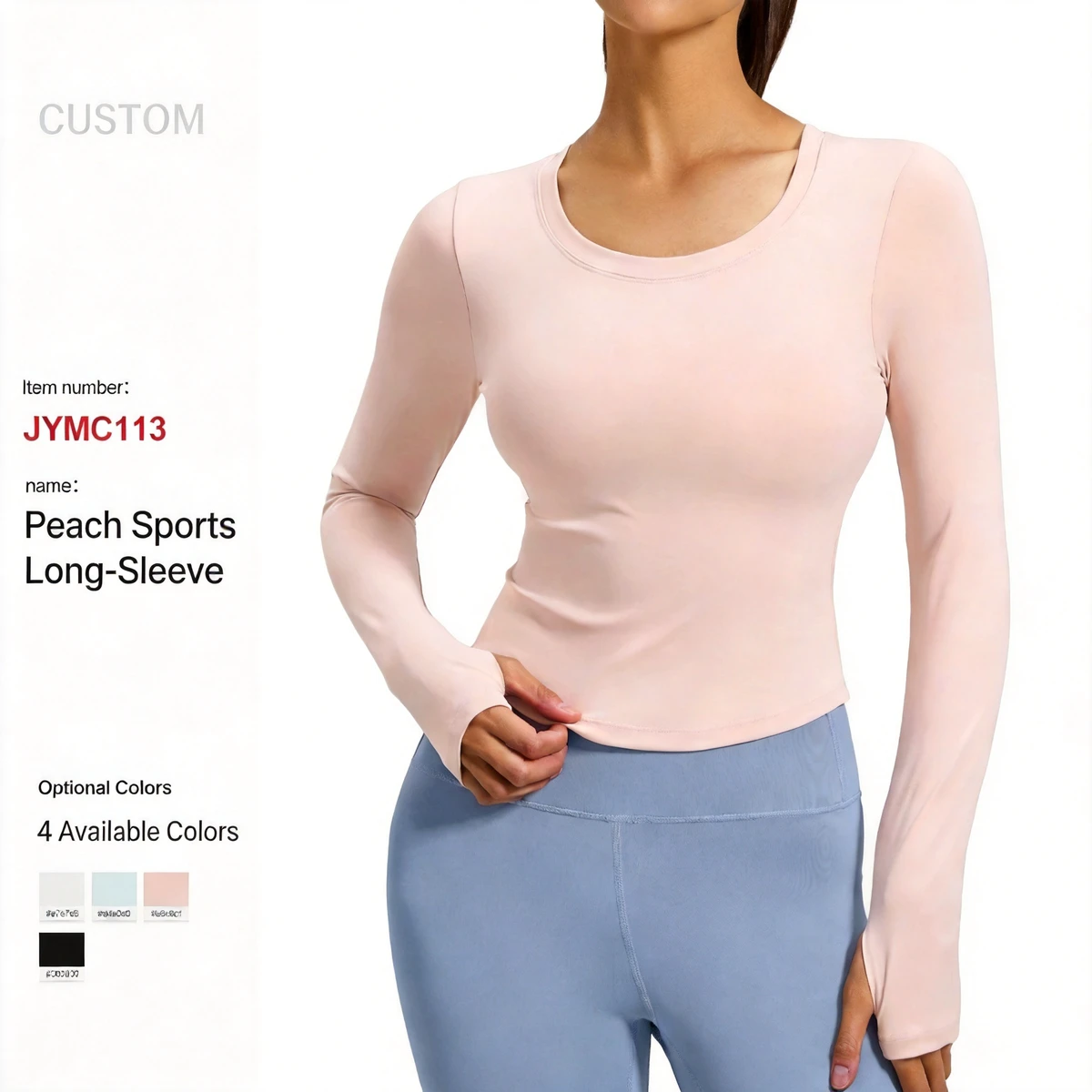 Custom Nylon Spandex Quick Dry Slim Fit Long Sleeve Women Yoga Top Sports T-shirt with Built-in Bra for Gym Yoga Running