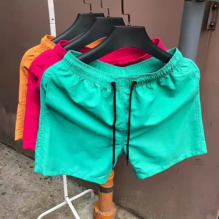 Men's Elastic Waist Gym Shorts Custom Casual Plus Size 100% Polyester Nylon Summer Beach Embroidered Woolen Casual Workout Beach