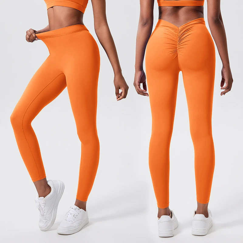 Quick Drying Fitness Foldover Leggings Polyester Spandex Booty Gym Wear High Waist Seamless Women Yoga Pants