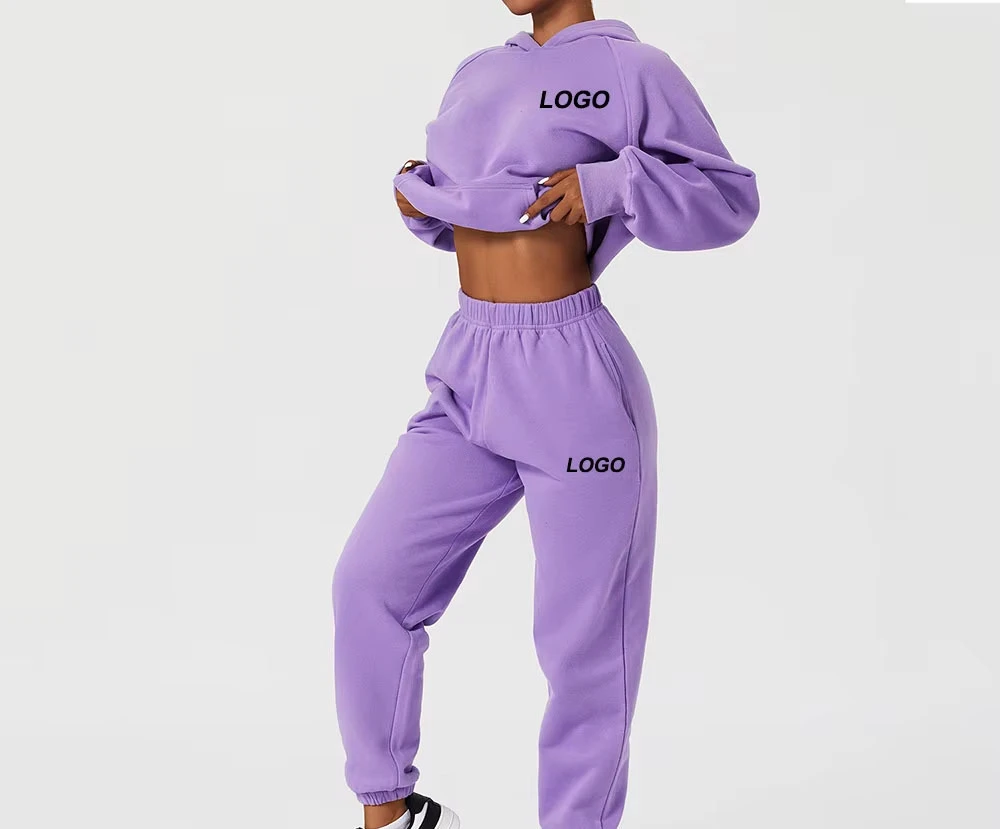 Custom New Fashionable Training Jogging Wear Set Women Sports Sweat Track Suit Women Tracksuit Two Piece Set