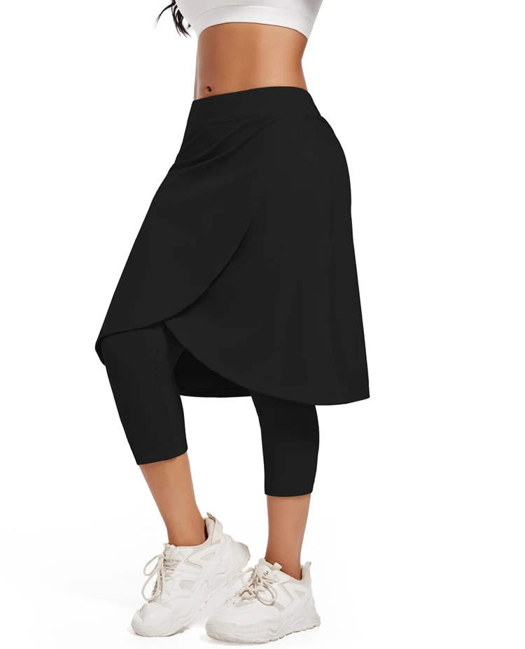 Women's High Waist Sport Style Knitted Nylon Spandex Fabric Pants with Pockets Solid Pattern Fitness Leggings in XS Size