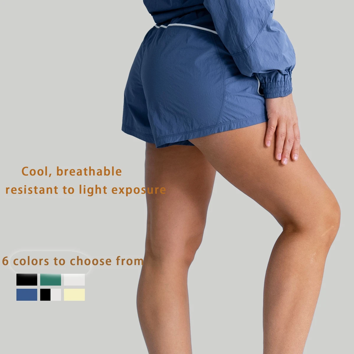 2026 Women Eco-Friendly Quick Dry Running Shorts Pockets Side Stripe High Waist Drawstring Gym Workout Summer Activewear 5in OEM