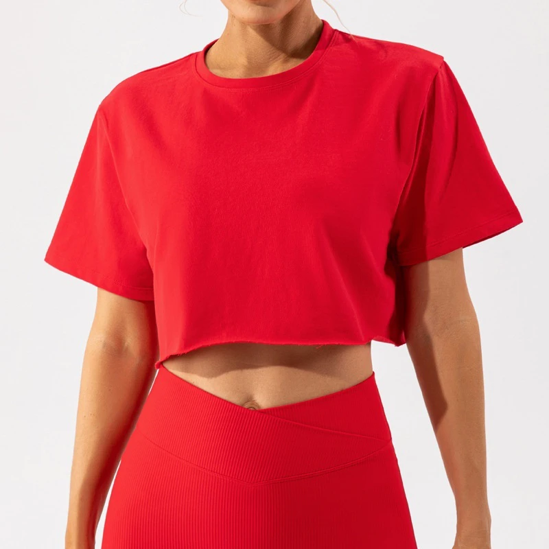 Women's Casual Loose Sports T-Shirts Breathable Fitness & Yoga Tops with Front Logo for Outdoor Dance & Running Sports