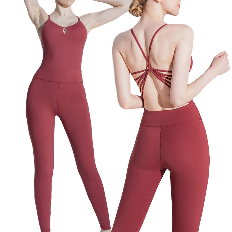 2026 New Sexy Cross-Back Sports Bra Low Waist Yoga 2-Piece Nude Set Breathable Solid Front Logo Seamless Nylon/spandex