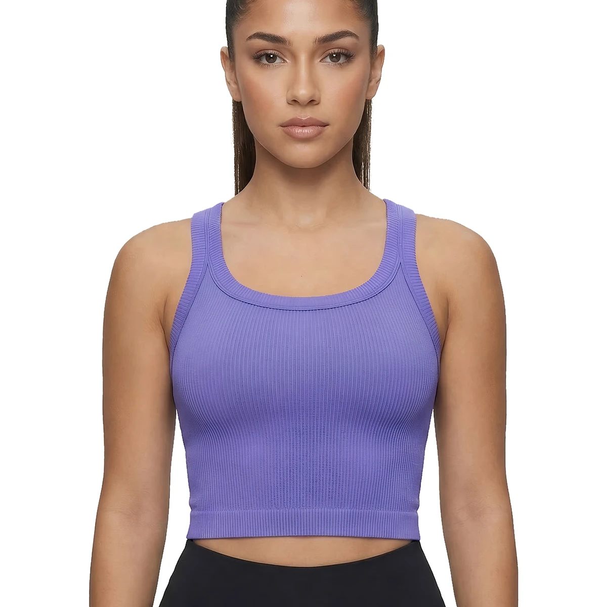 Women's Summer Lightweight High Elastic Slim Yoga Tank Top Breathable Spandex Sports Vest