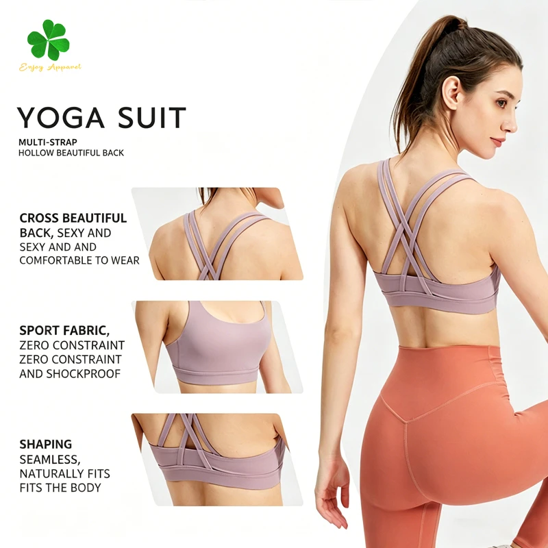 Women's High Strength Lightweight Breathable Yoga Bra Fitness Running Cross Tight Top Sports Outerwear Shockproof Plus Size