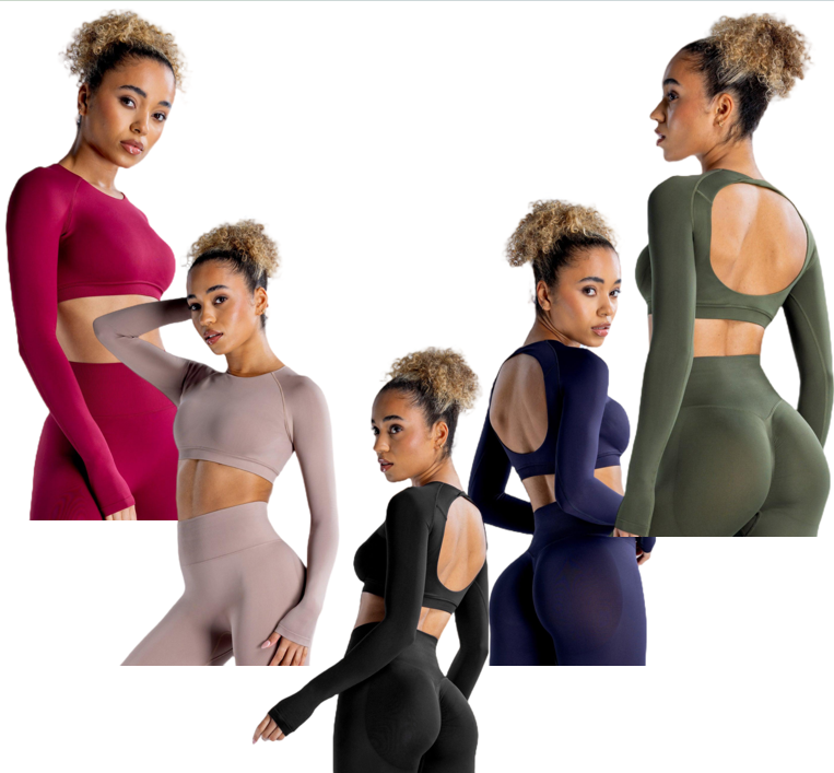 New Nude Seamless Hollow Back Yoga Shirts Crop Top Gym Long Sleeves Shirts Sports Fitness Gym Clothes Workout Tops Women