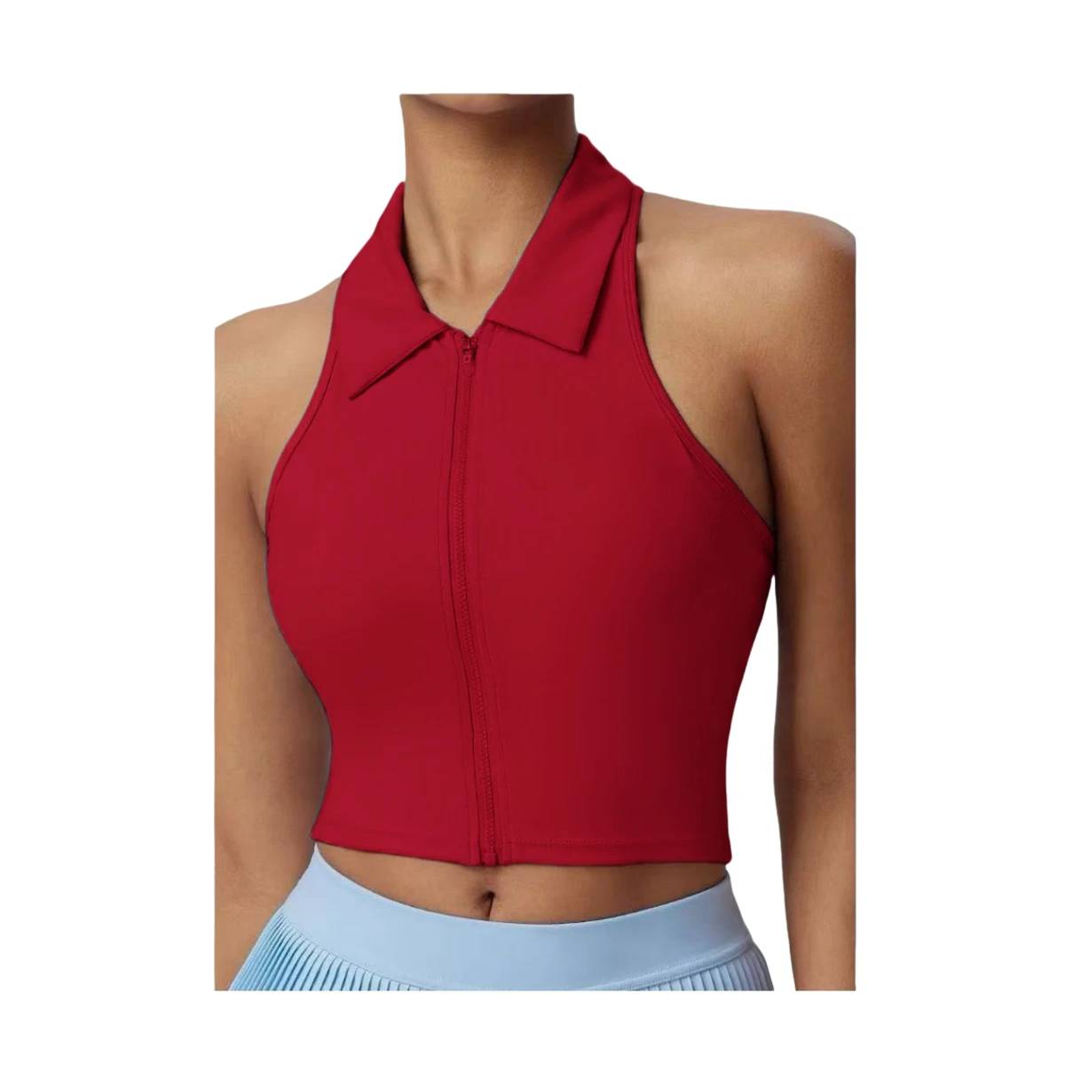 Advanced Women's Sports and Fitness Bra Fixed Cup Stand Colla Breathable Quick Drying Yoga Top