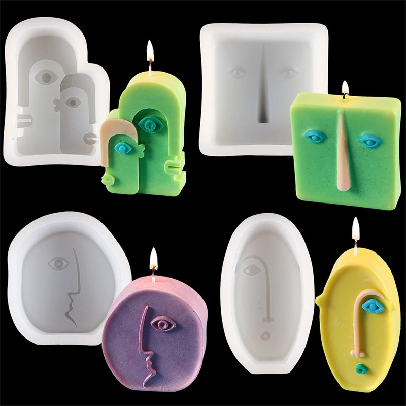 Silicone Candle Mold Abstract Face Shape Mold Candle Soap Making