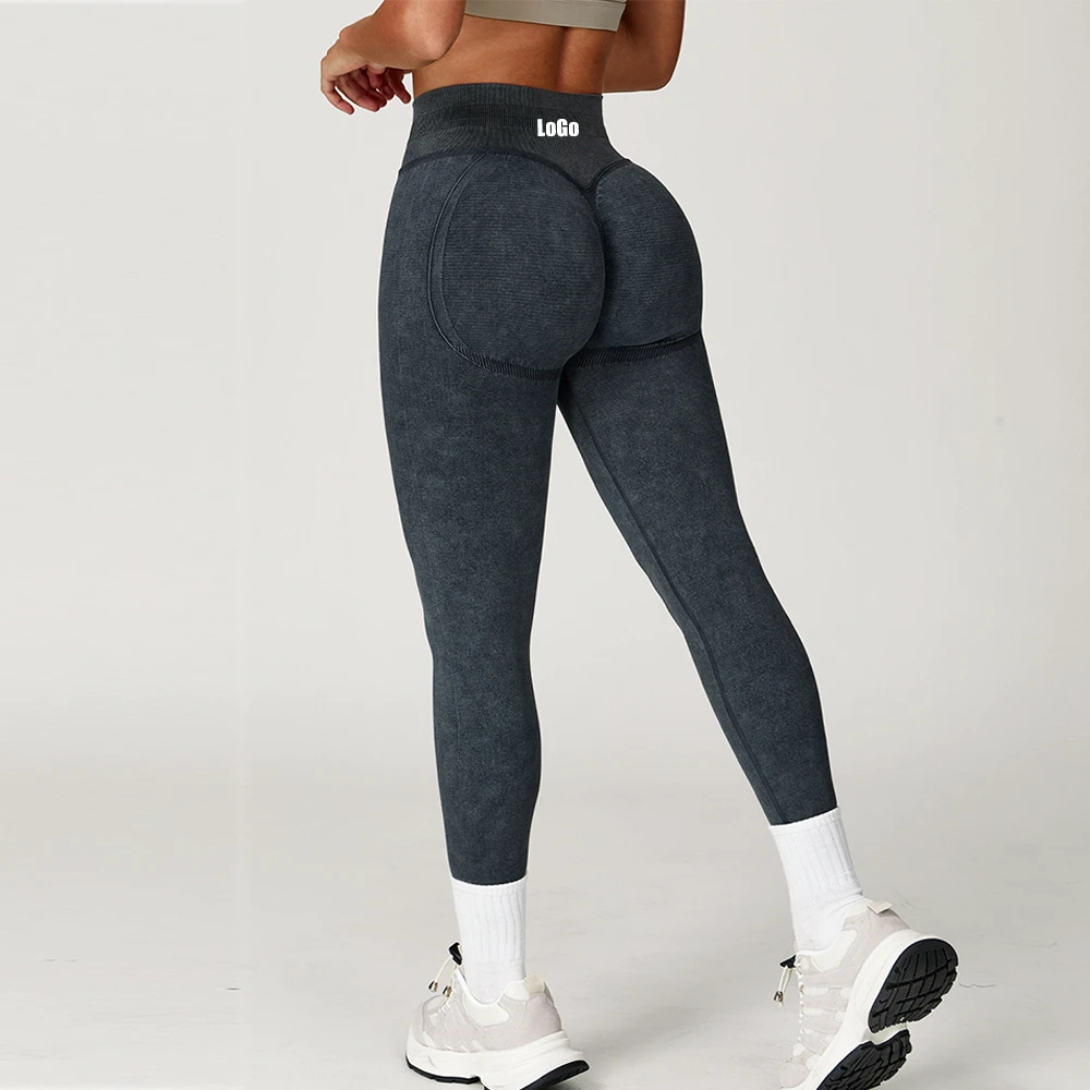 Best Seller Women's Seamless High Waist Sand Washed Butt Lifting Sportswear Tight Fit Gym Fitness Yoga Leggings