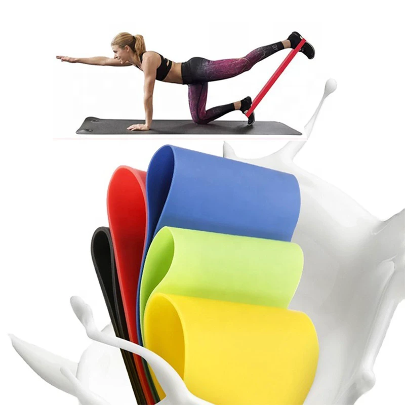 Custom Logo 5 Pieces Pack Elastic Latex Butt Hip Loop Band Set Gym Yoga Pilates Fitness Exercise Bands