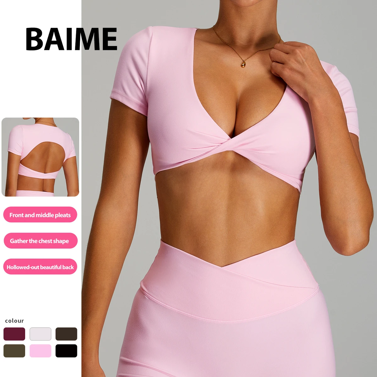 Wholesale New Fashion Comfortable Quick-drying Twist Crop Tops Comfortable Yoga Tank Top for Women