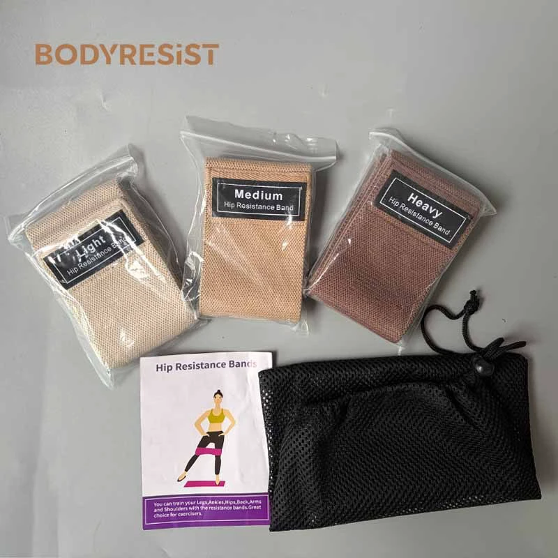 New Color Cloth Elastic Loop Bands Set Gym Fitness Exercise Fabric Resistance Band Set Hip Bands