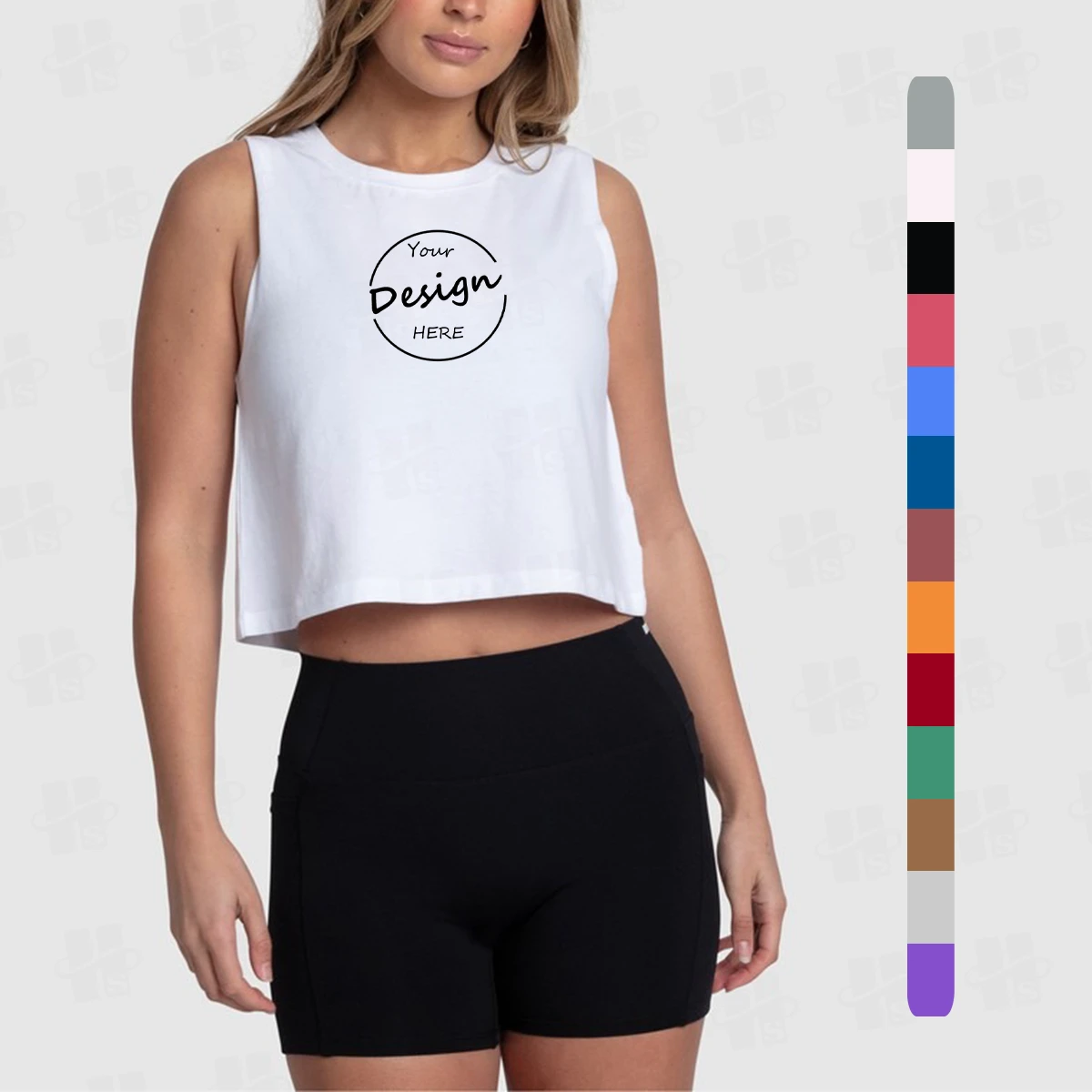 Custom Women Gym Clothing Sports Fitness Tank Top Vest Workout Running Sportswear Cropped Tops Round Neck Sports Vest