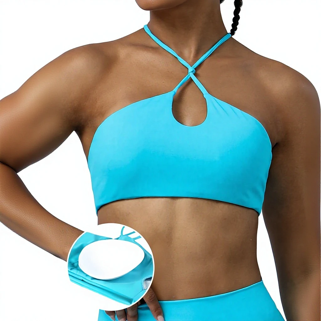 High Support Lightweight Breathable Spaghetti Strap Yoga Quick-Dry Outdoor Sports Bra