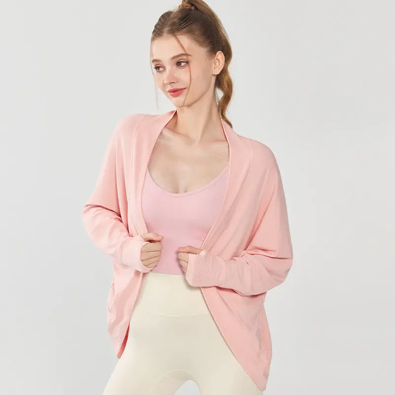 Women High Elastic Sun Protection Yoga Coat Thumb Hole Yoga Wear Stretchy Fitness Coat