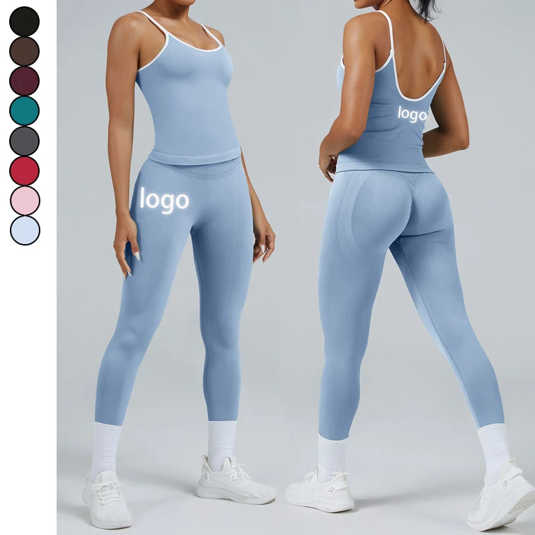 Women's High Waist Quick Dry Seamless Yoga Leggings with Drawstring Closure Solid Pattern Sportswear Activewear