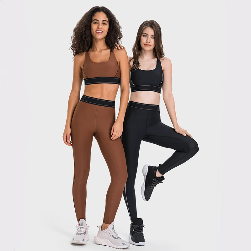 Custom Cross Back Fitness Tops Sports Bra Yoga Outfit and Yoga Scrunch High Quality 2 Piece Gym Leggings Sets for Women