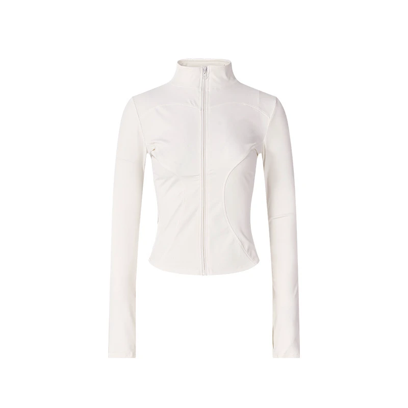Ultra-slimming Sun-protective Spandex/Polyester Tight-Fitting Jacket Women Yoga Top Quick-drying Workout Gear Running