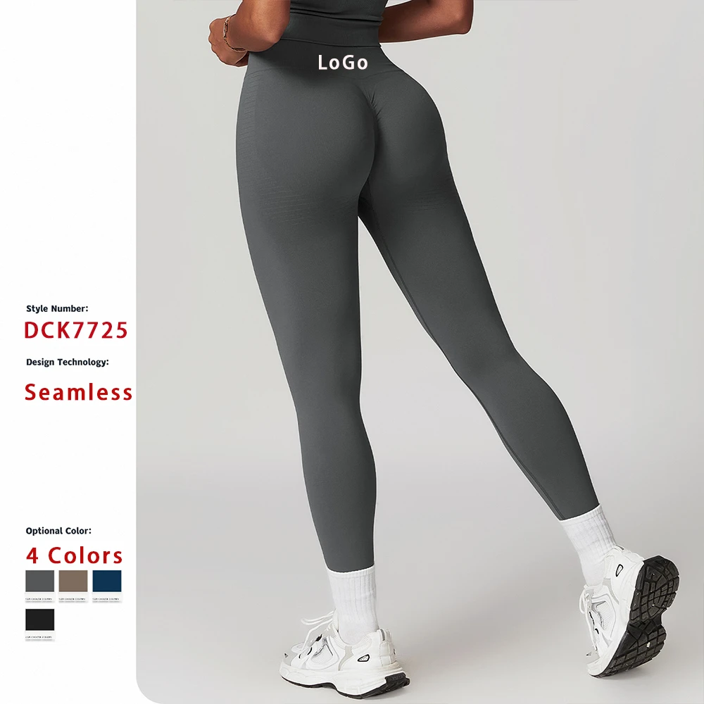 2024 New Seamless Ribbed Butt Lift High Waist Running Training Women Sportswear Gym Athletic Workout Yoga Leggings