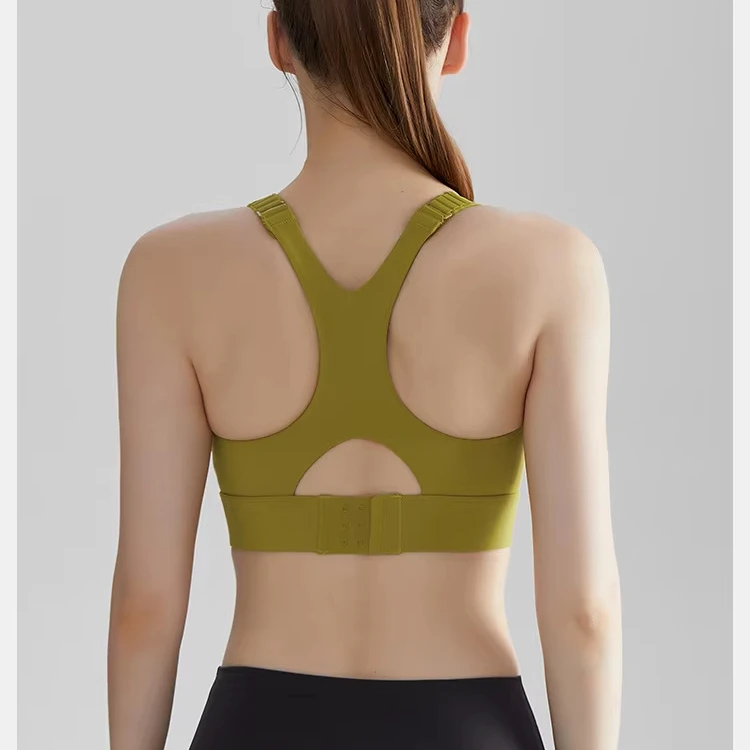Adjustable Fit Women's High Neck Sports Bra Front Breathable Lightweight High Support Tank Top Gym Running Yoga Crop Top Adults
