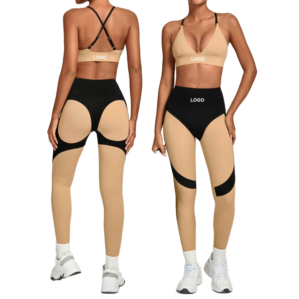 Solid Breathable Lightweight New Yoga Set High Waist Tight Workout Outfit Yoga Set 2 Piece for Running & Fitness