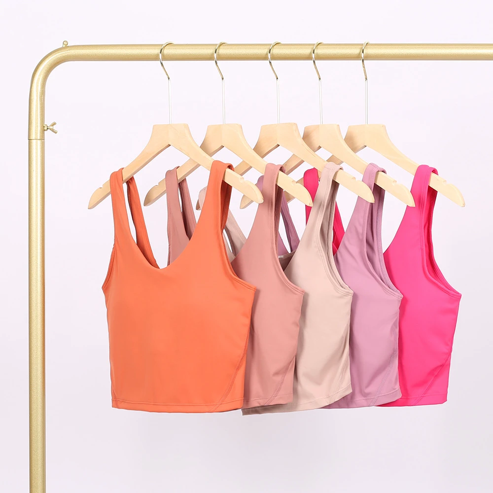 Women's Breathable High Support Sports Bra with Adjustable Straps Removable Pads Front Logo for Yoga-Spandex/Nylon Material