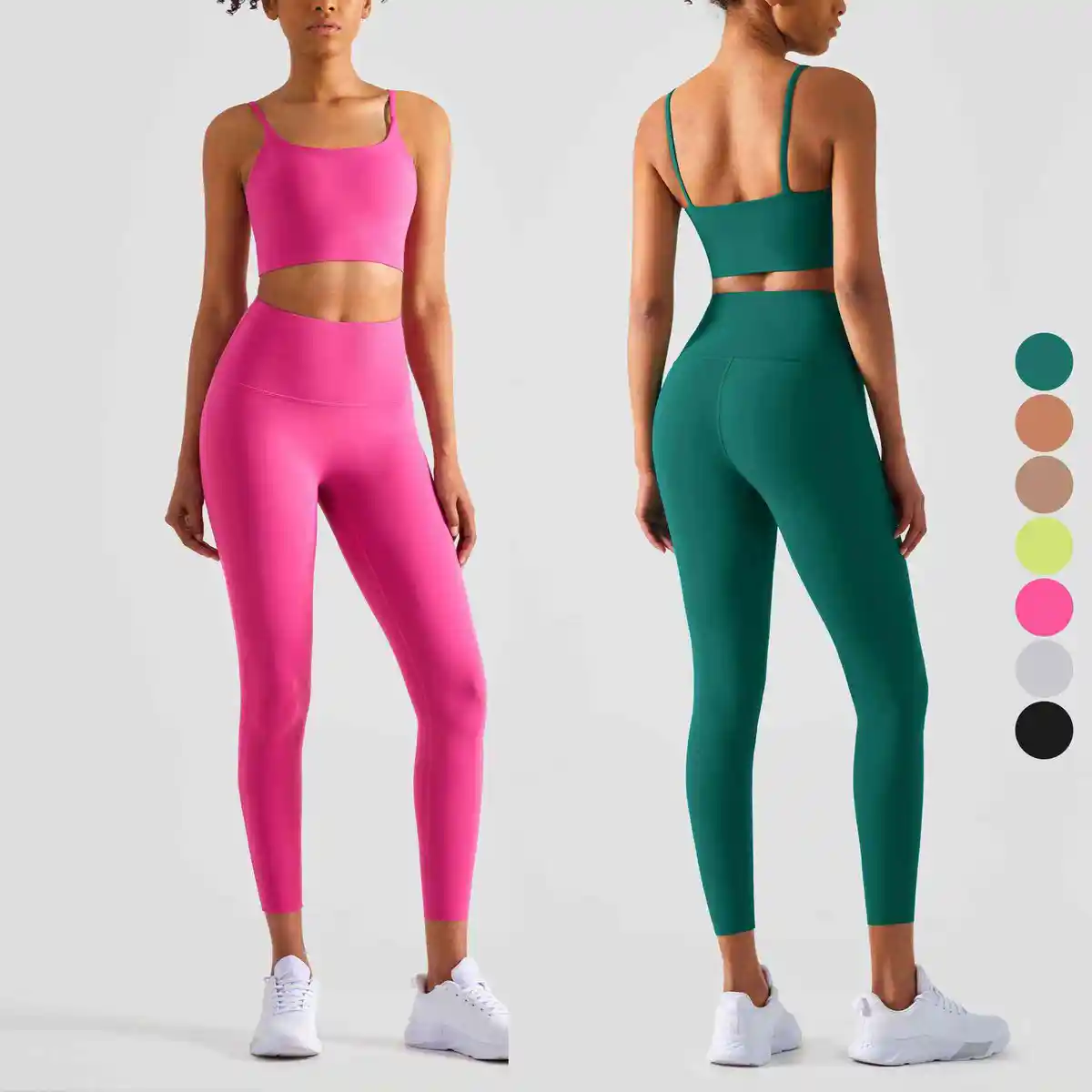 Hot Sale Lightweight Solid Plus Size Women's Yoga Set 2 Piece Custom Logo Leggings Bra Sports Gym