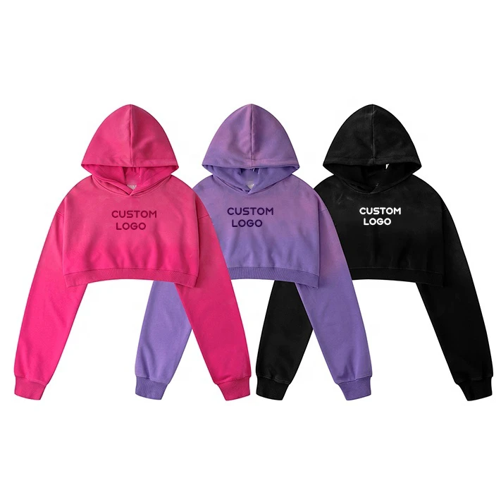 CL Casual Loose Solid Color Woman Crop Top Hoodie Sportswear Yoga Workout Long Sleeve Gym OEM Loose Ladies Club Hoodies