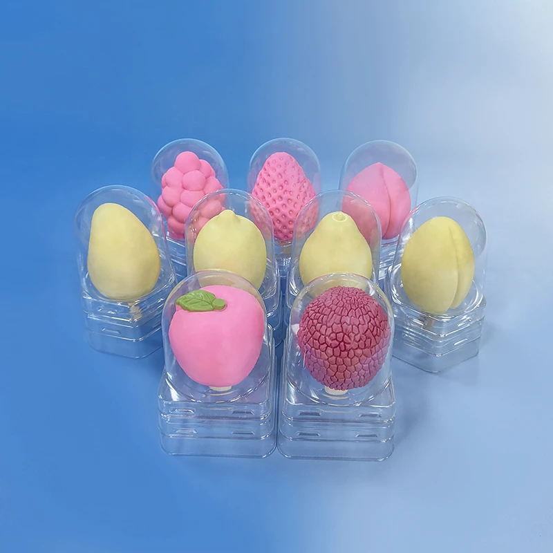 3D Fruit Ice Cream Food Grade Silicone Mold Dessert Mousse Cake Baking Tool Apple Pear Lemon Mango Peach Ice Cream Pastry Tool