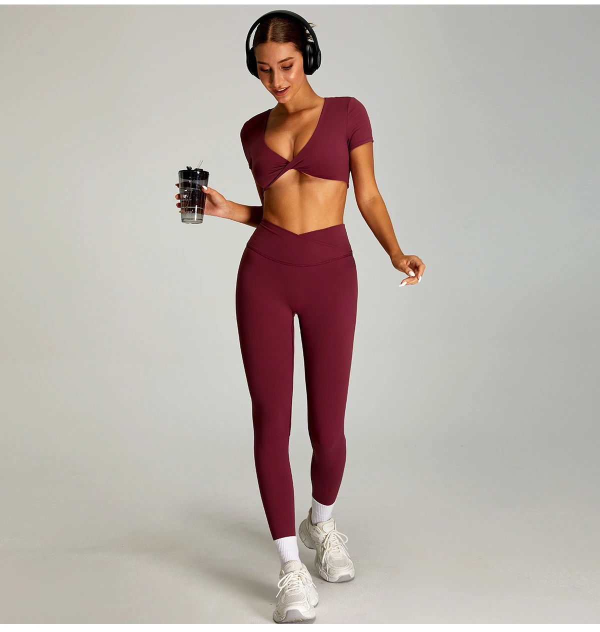 Cross-shaped High-waisted Sportswear Set Women's Tight Quick-drying Fitness High-intensity Yoga Suit Set