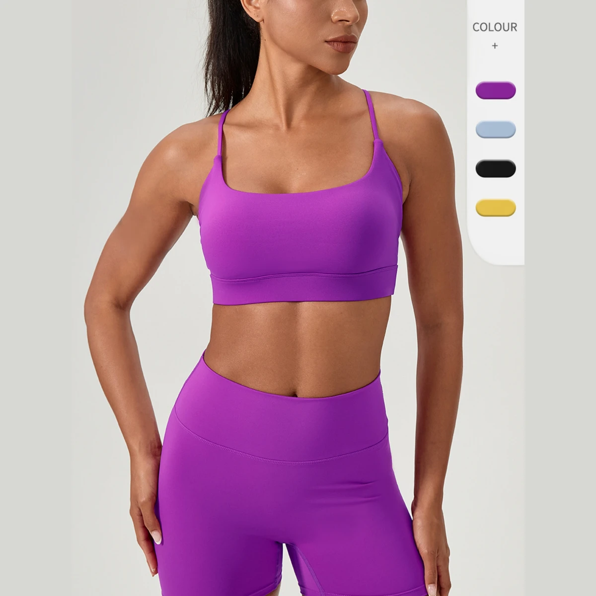 Custom Front Breathable Comfortable Halter Minimal Adjustable Crisscross Straps Gym Yoga Backless Women Fitness Workout Sports