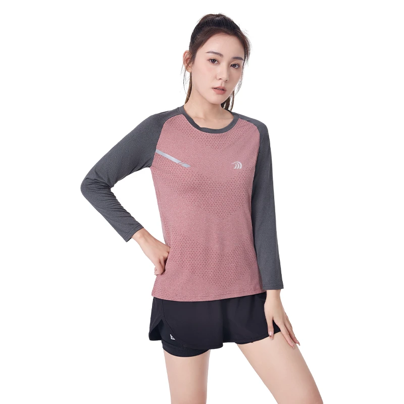 Wholesale UPF100+ Raw Yarn Sunscreen Women Sports Quick Dry T Shirt Long Sleeve Yoga Top Training Fitness Running T Shirt