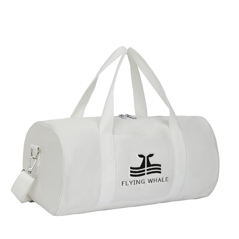 New Canvas Heat Transfer Cylinder Travel Bag with Custom Logo With Gym Fitness