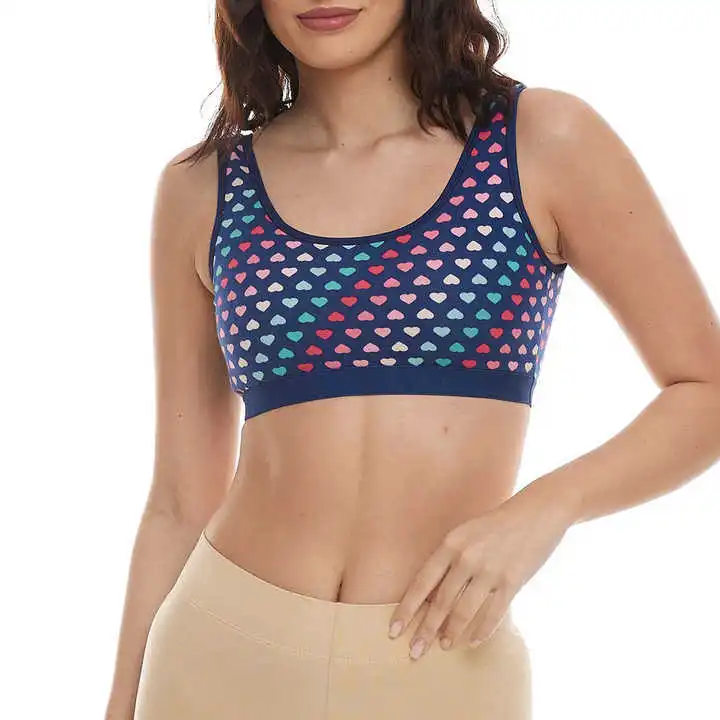 Seamless Women Sports Bra High for Padded Yoga Running Gym Fitness Workout Breathable Adjustable Straps Athletic Print Front