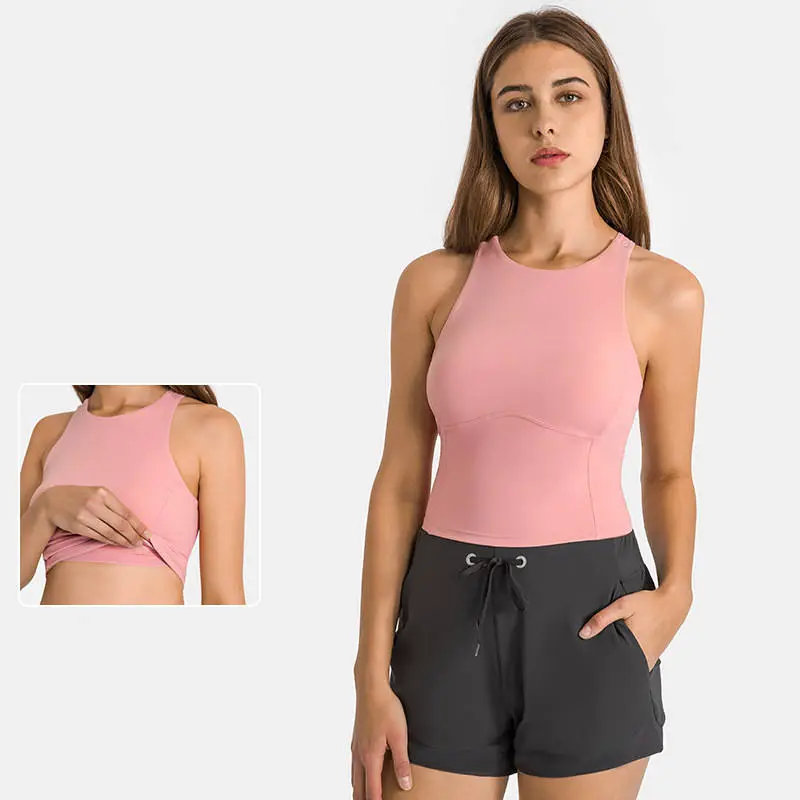 High Neck Round Neck Sports Gym Fitness Yoga Wear Hot Selling tank Top Women