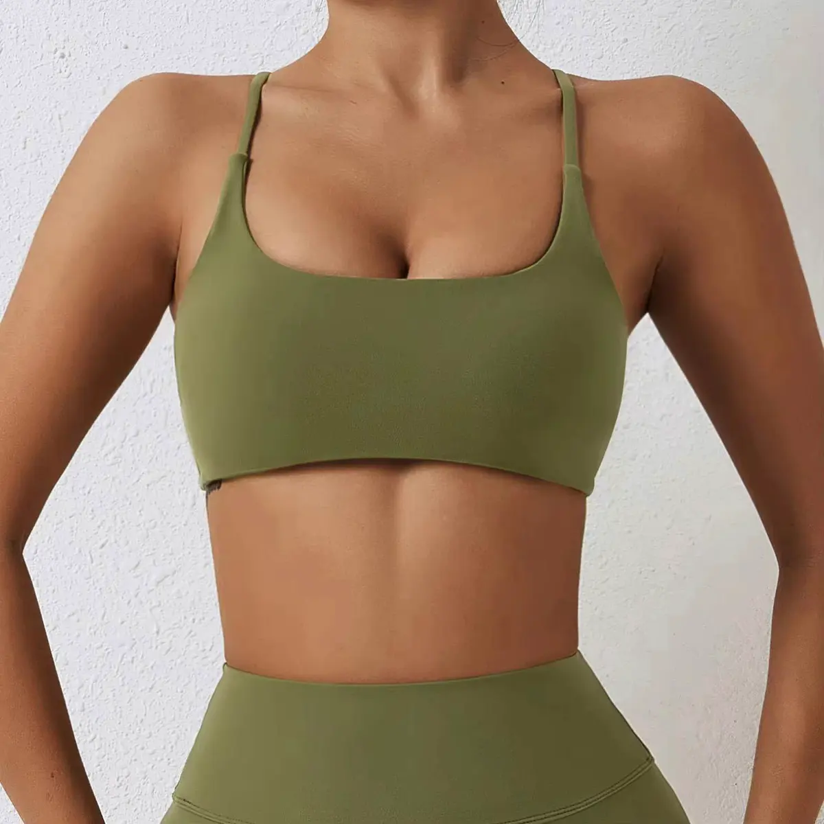 Unique Design Women's Stretch Strappy Yoga Running Workout Back Across Sports Bra