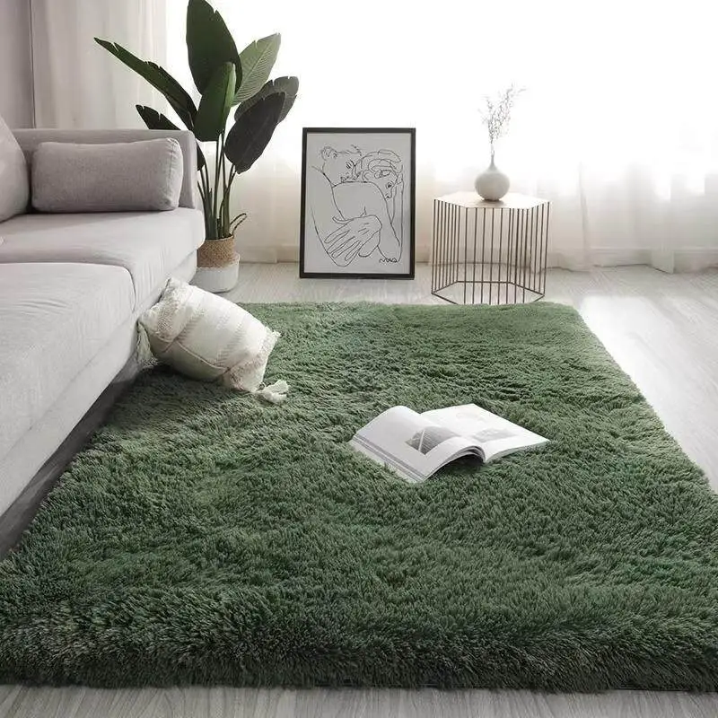 INS Rabbit Hair Carpet Living Room Bedroom Bedside Coffee Table Full-lay Machine Washable Customized Thick Plush Bay Window Mat
