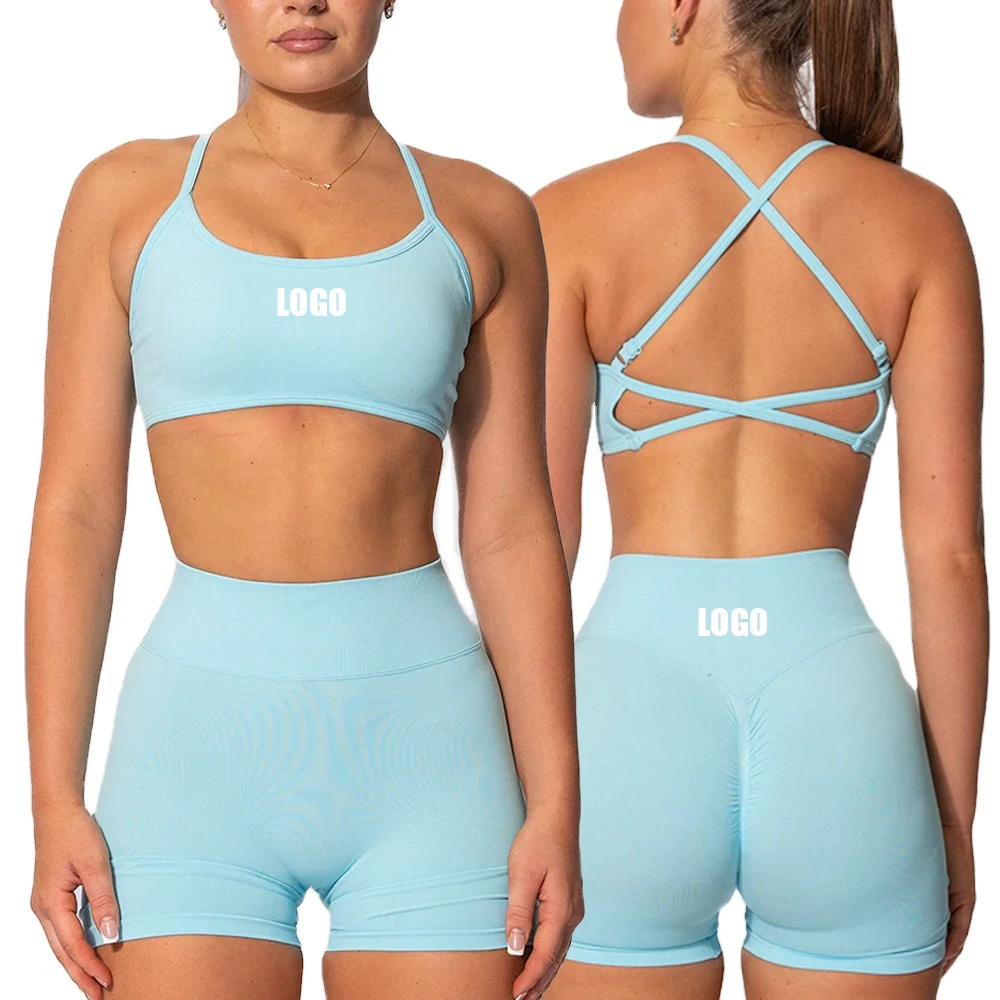 2025 Popular Solid Plus Size Sport Gym Fitness Clothing Active Wear 2-Piece Yoga Seamless Workout Sets For Women