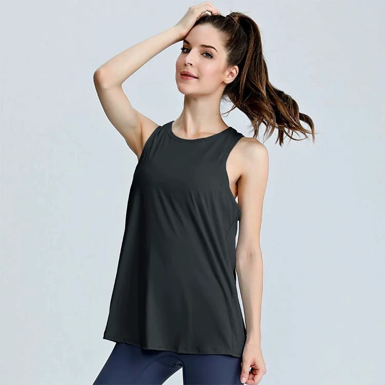 New Summer Breathable Quick-Dry Sports Vest Women Moisture-Wicking Loose-Fit Four-way Stretch V-neck Ice Silk Sleeveless Yoga
