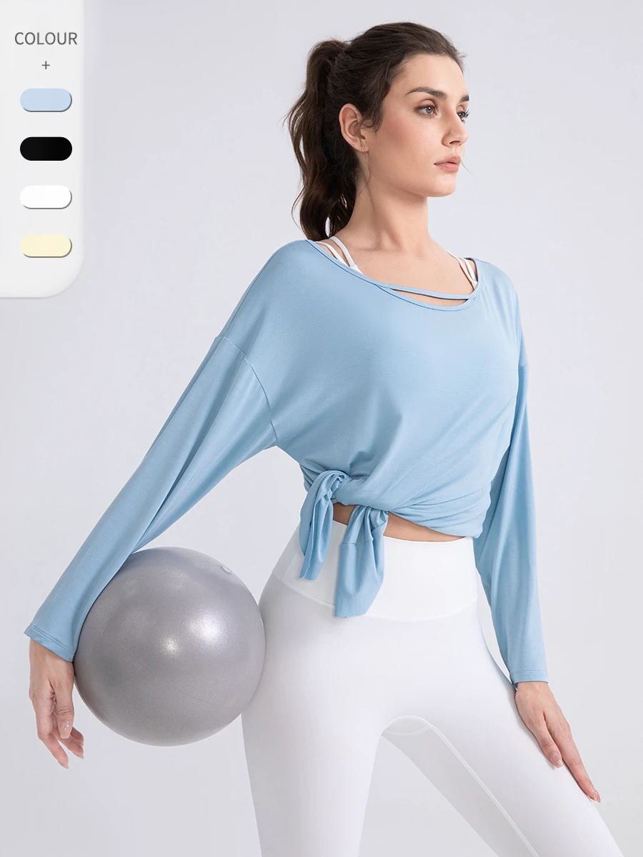 New Arrivals Custom Slit Hem Design Activewear Stylish Breathable Sports Top Loose Fit Yoga Women's Gym T-Shirts