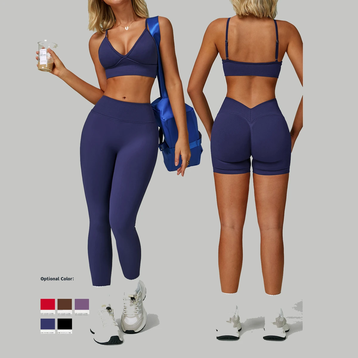 New Women's Gym Fitness Sets Quick Dry Yoga Suit High Intensity Running Sports Clothing 3 Piece Suits