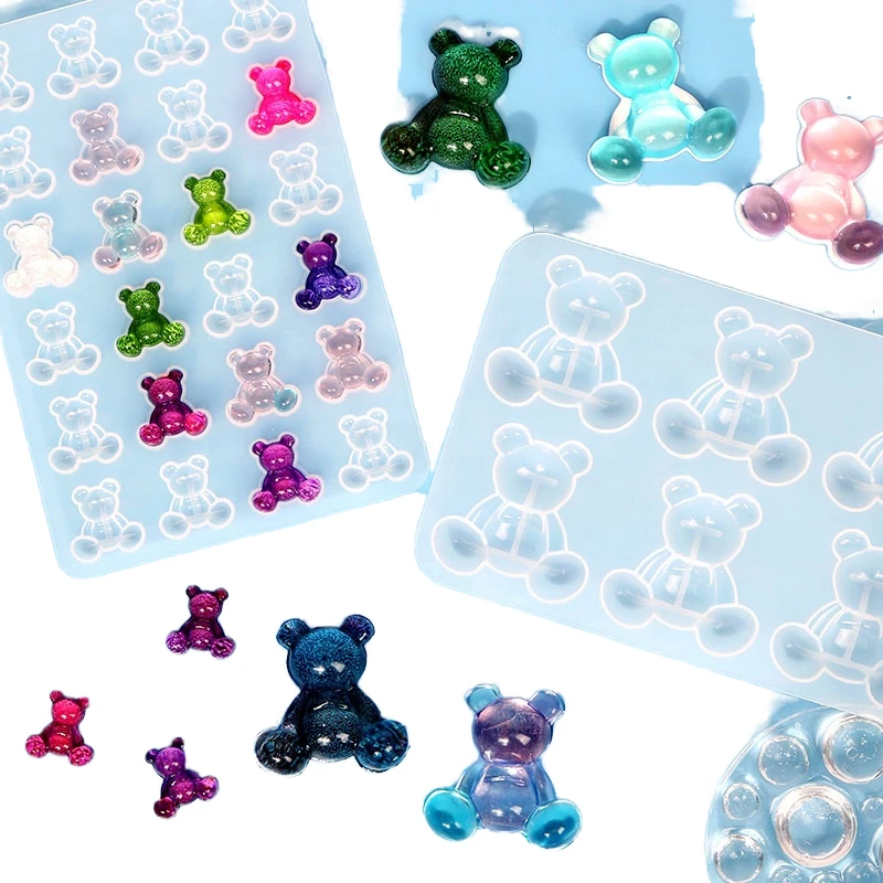 Custom 3D Teddy Bear Pendant Resin Mold Silicone DIY Jewelry Making Mold for Epoxy Resin Casting for Crafts