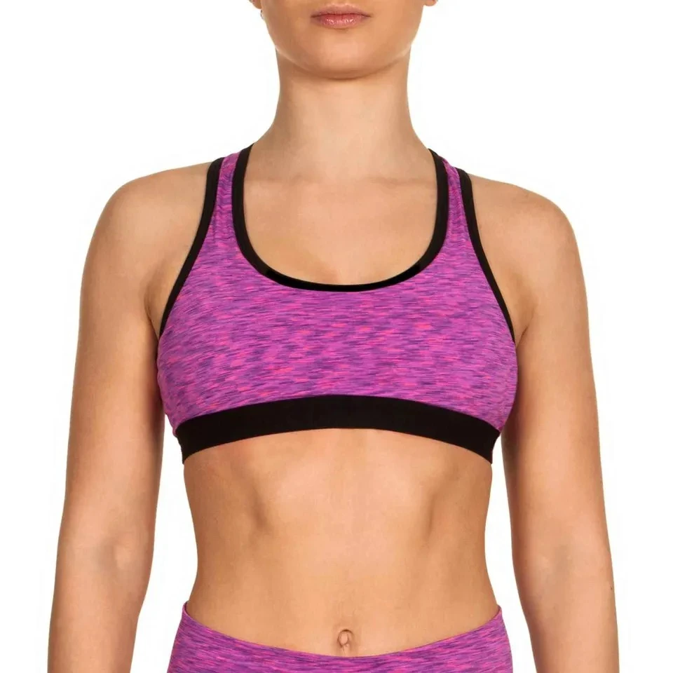 Lightweight Comfortable Breathable Front Logo High Elastic Medium Support Backless Women's Yoga Sports Bra Gym Quick Dry