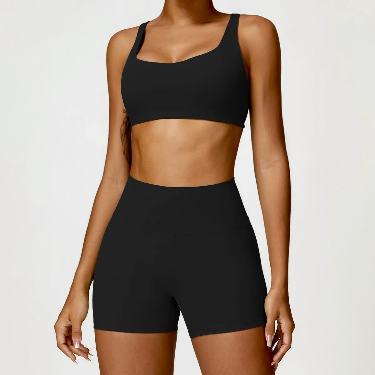 Cross-Border Winter Seamless Tight Yoga Set High Waist Quick-Dry Running Sports Fitness 2-Piece Activewear for Women