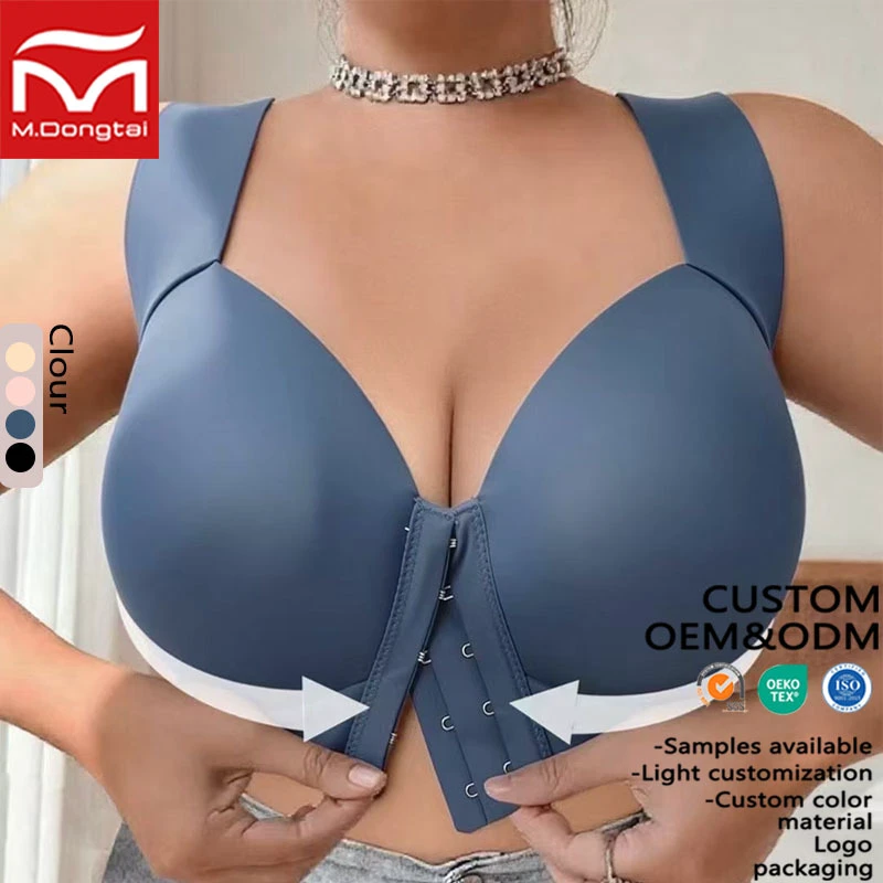 Top Selling Plus Size Breathable Deep Cup Coverage Push Sports Bra Big Women Elasticity Hides Back Fat Sexy Lingerie Solid Wire