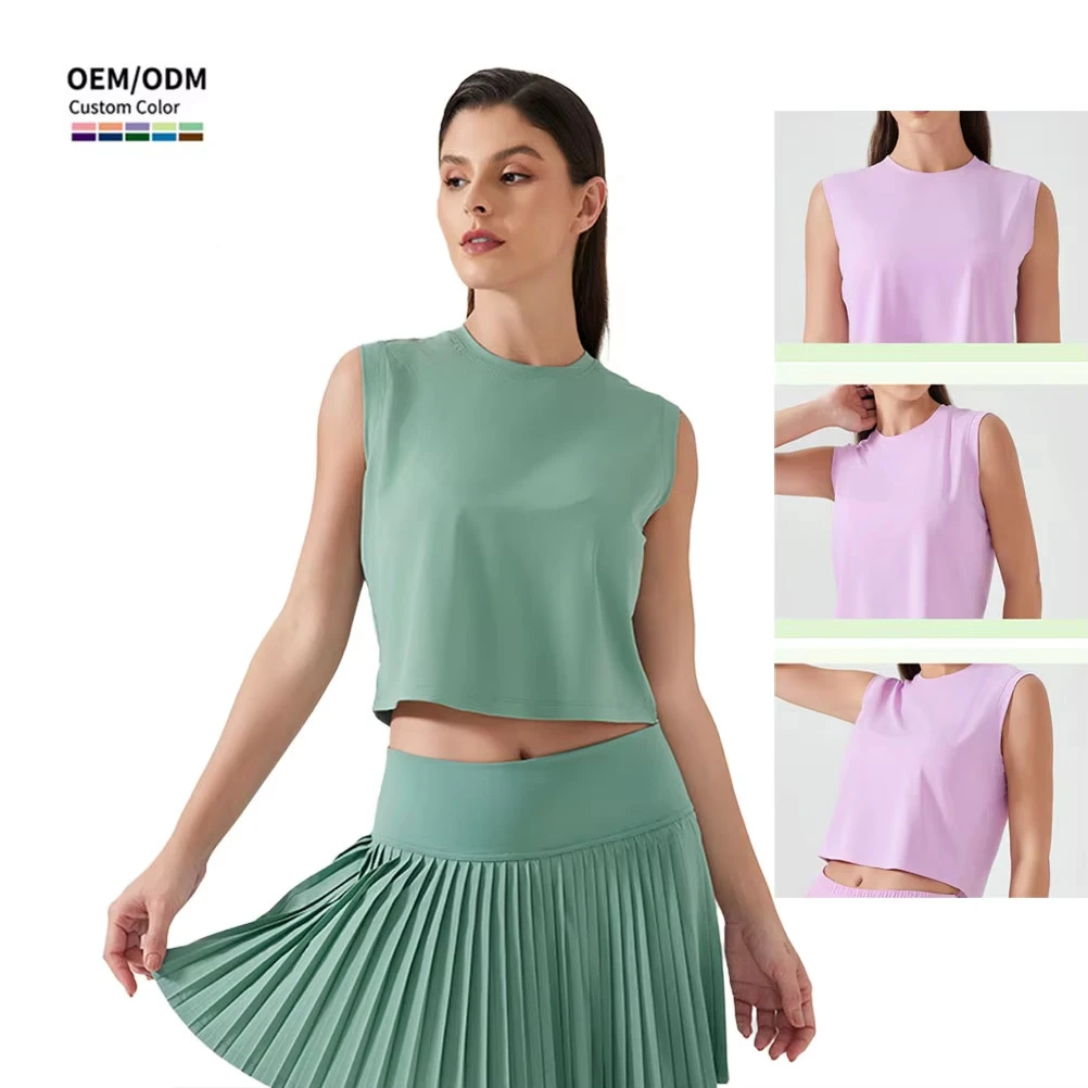Lightweight Classic Short, Loose Breathable Sports Vest Fitness Yoga Wear Workout Crop Top Loose Gym Shirts Women Yoga Tank Top