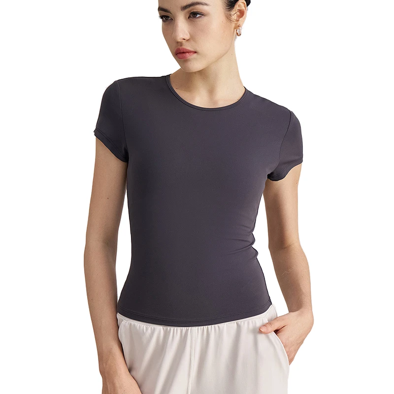 Women's Regular Breathable Yoga Top Custom Logo Front Short Sleeve Sports & Fitness Running Mesh Casual Wear High Visibility